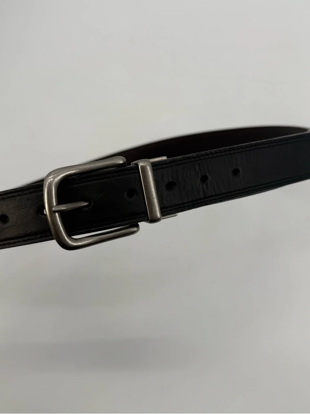 Dickies Mens Leather Reversible Belt Black & Brown Silver Classic